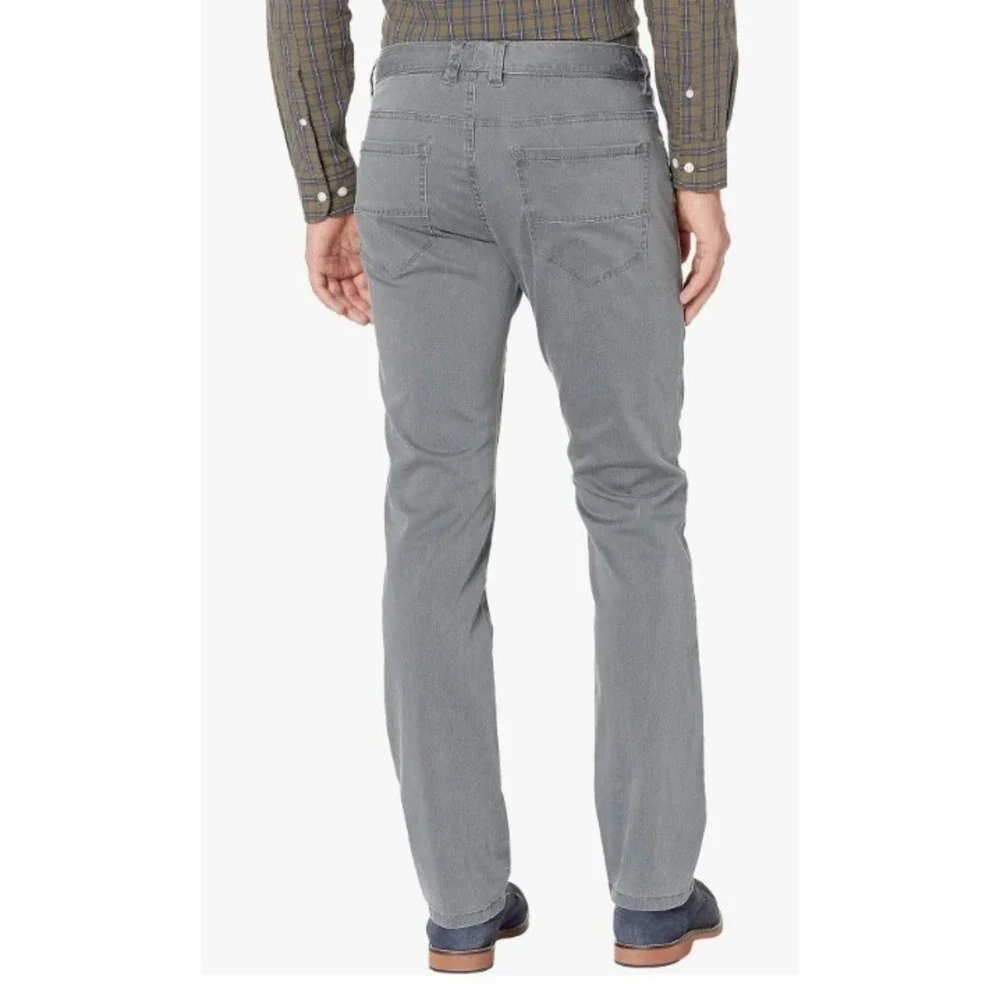 Tommy Bahama Boracay Mens 32x32 Grey Sateen Five Pocket Chino Pants Straight Leg